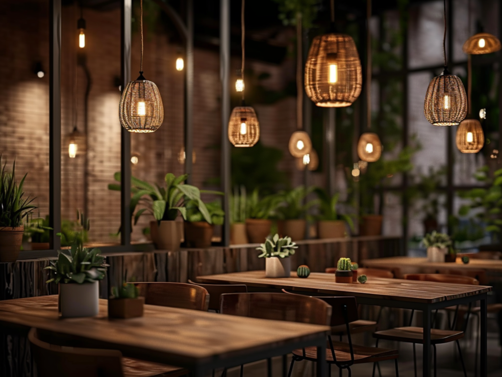 Jakie oświetlenie najlepiej komponuje się z wnętrzami restauracyjnymi w stylu eco-friendly