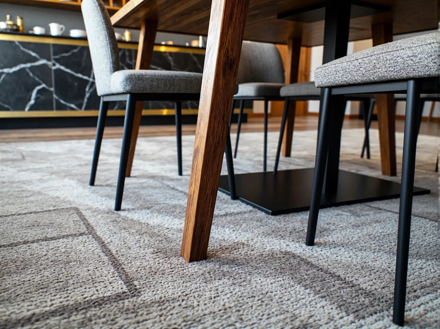 Aranżacja stołów z oświetleniem punktowym budującym intymną atmosferę w lokalu premium