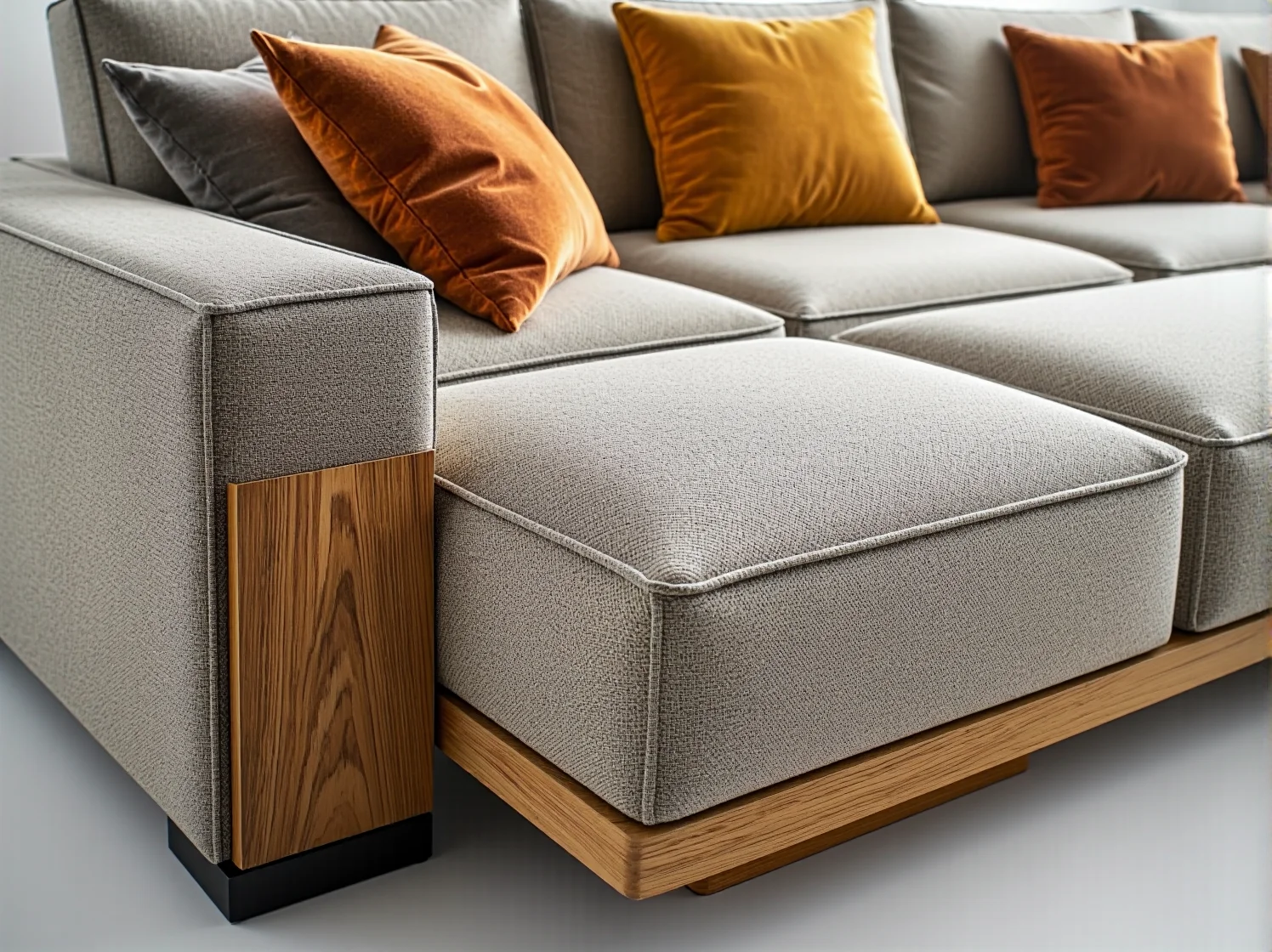 Elastyczna aranżacja małego salonu dzięki funkcjonalnej sofie modułowej.