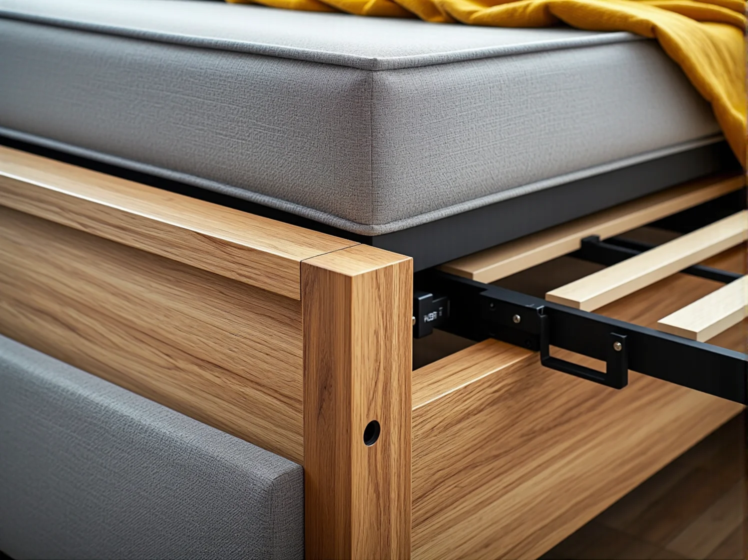 Funkcjonalne łóżko rosnące z dzieckiem z szufladą na pościel. Idealny model na długie lata.