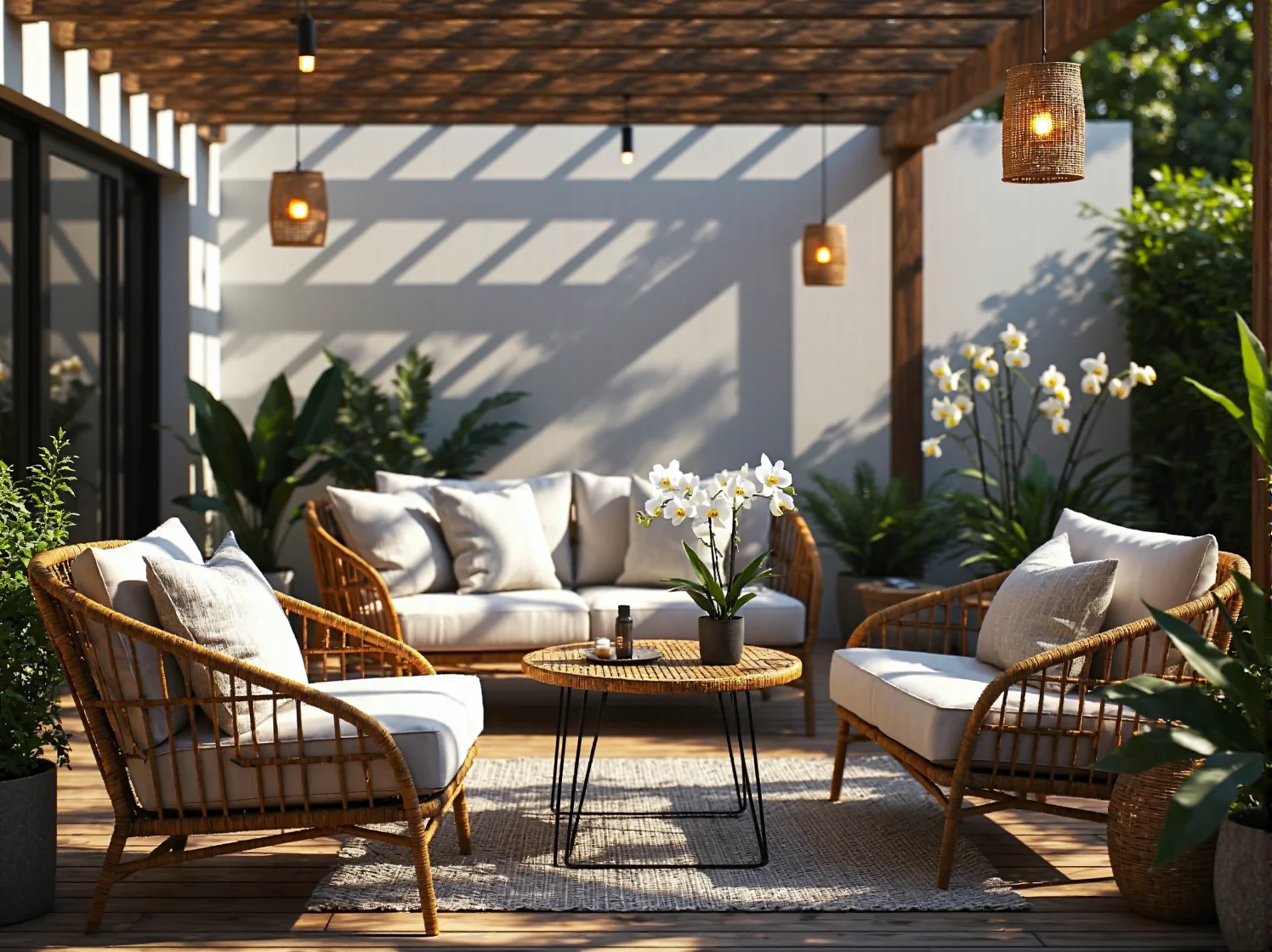 Klasyczne kinkiety solarne na elewacji domu w eleganckim ogrodzie.