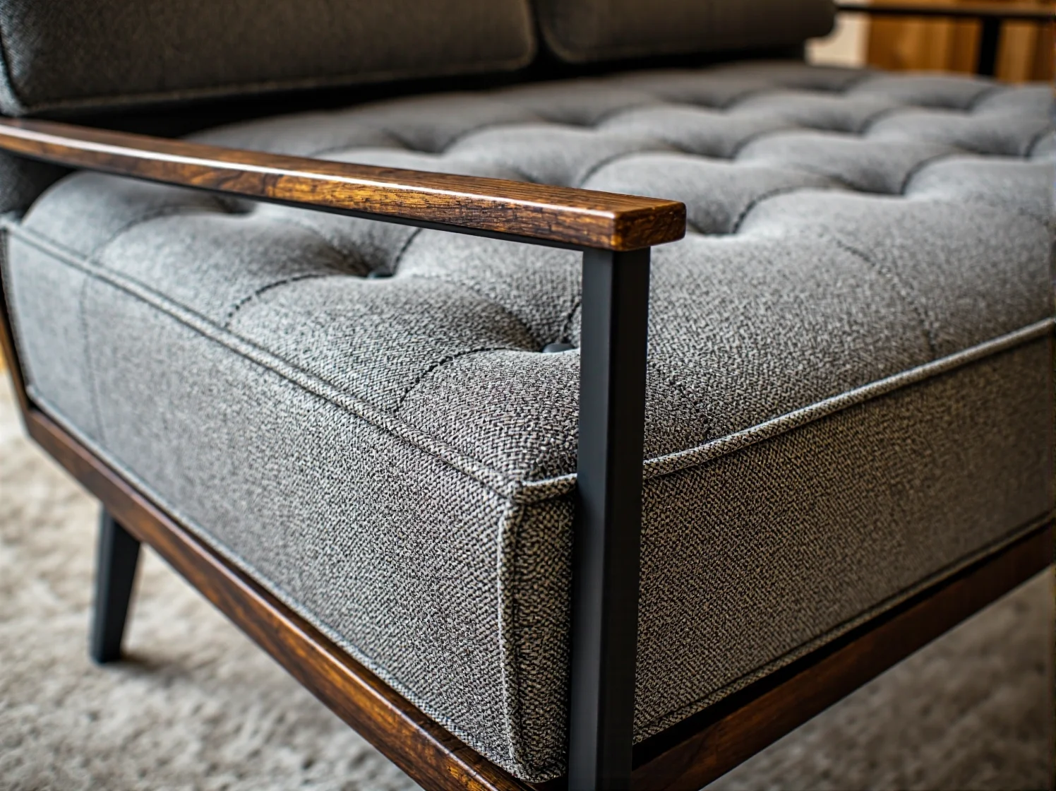 Jasny przedpokój z lustrem optycznie powiększającym przestrzeń.