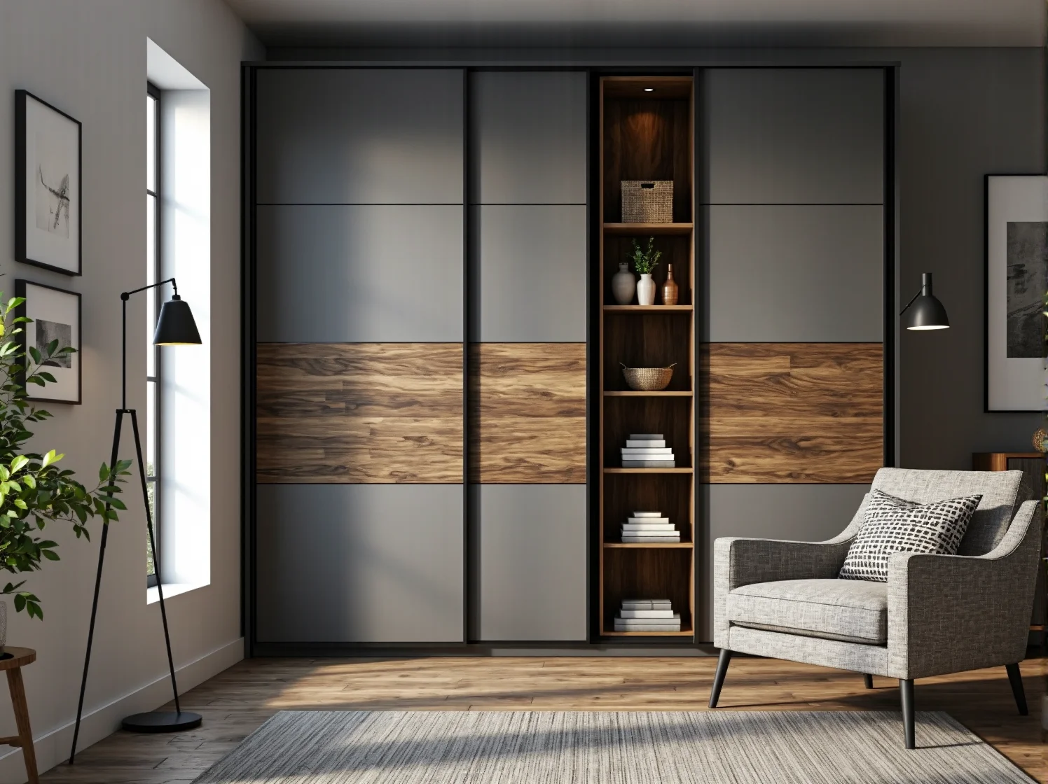 Nowoczesna szafa przesuwna idealna do wąskiego przedpokoju