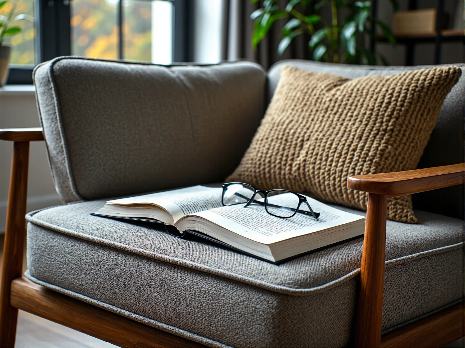 Odpowiednie oświetlenie do czytania – lampa stojąca podłogowa przy fotelu typu uszak