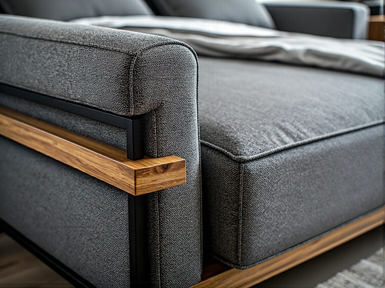 Przytulny wystrój małej sypialni z oszczędzającym miejsce łóżkiem.