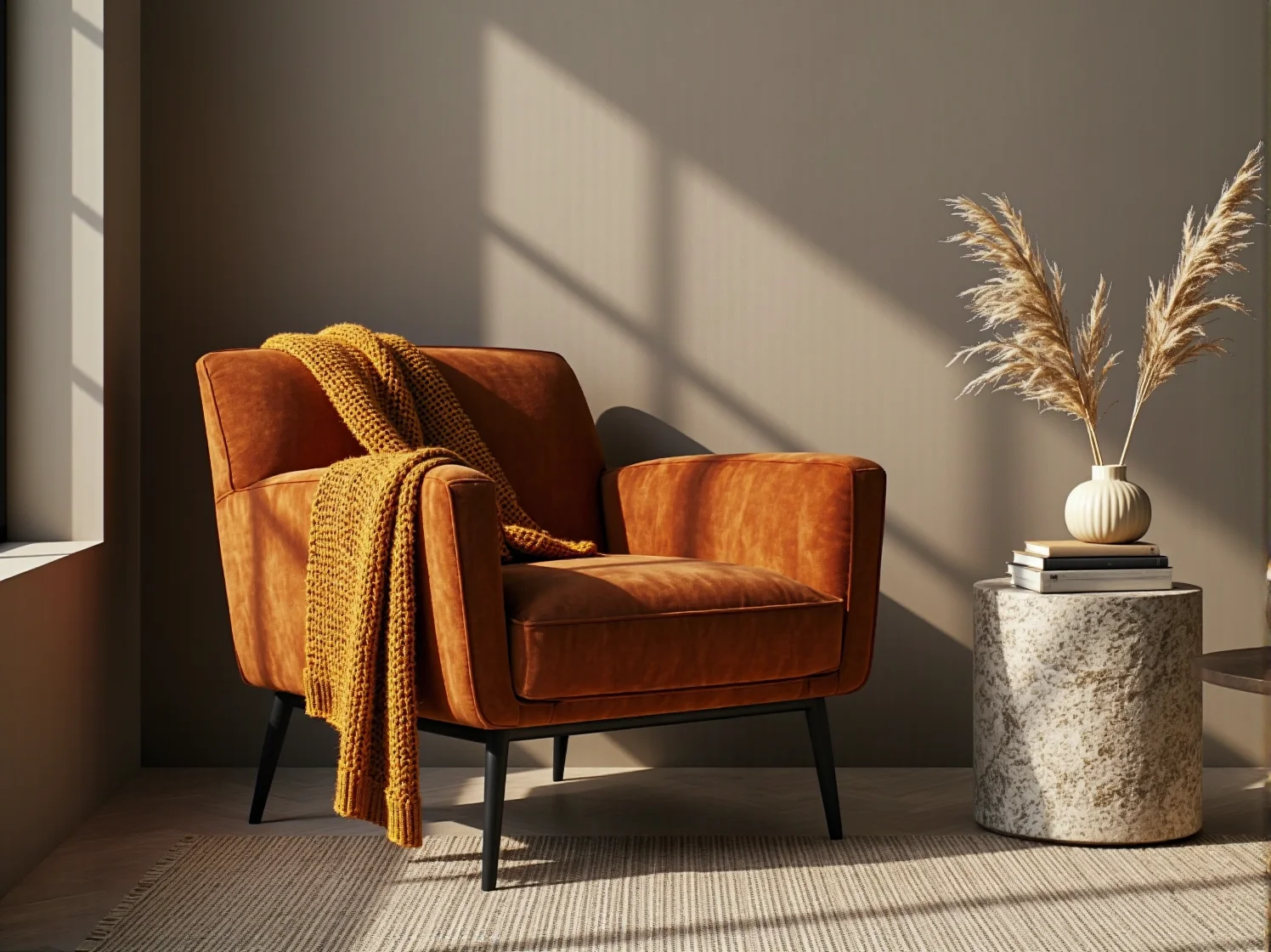 Nowoczesne meble z ekologicznych materiałów ilustrujące trend eko-designu we wnętrzach.