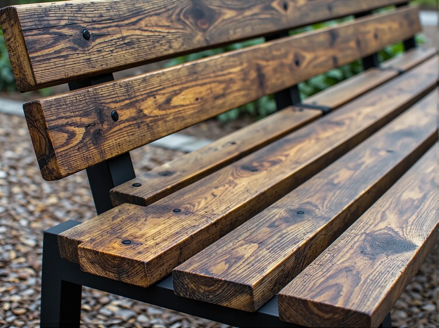 Trwała i stylowa miejska ławka wykonana z certyfikowanego drewna ekologicznego.