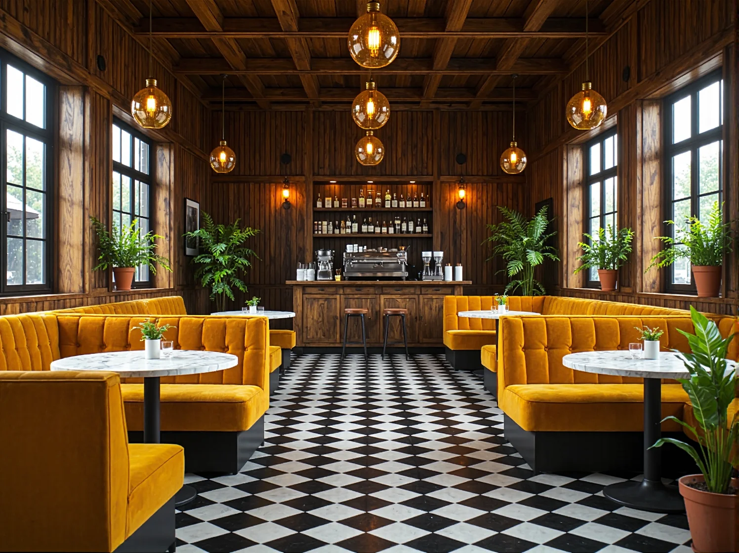 Pikowana kanapa musztardowa w stylu retro z weluru