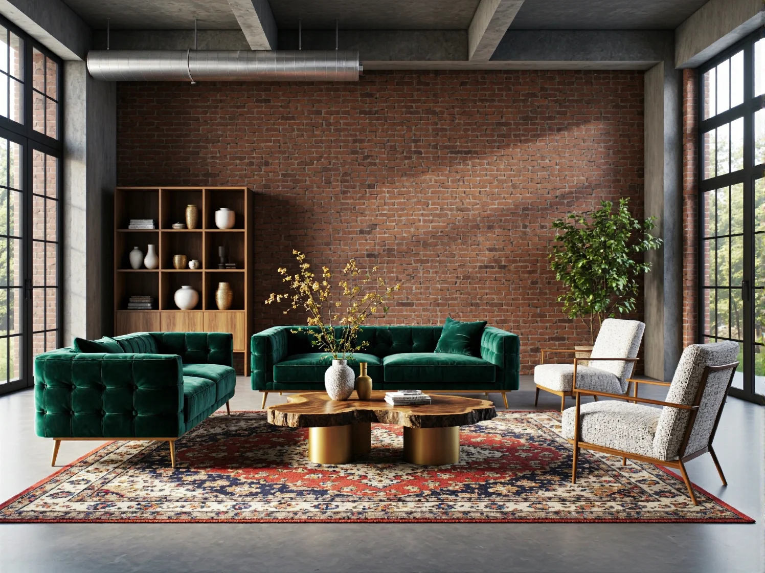 Zielone welurowe sofy pikowane w stylu nowoczesnym na złotych nóżkach